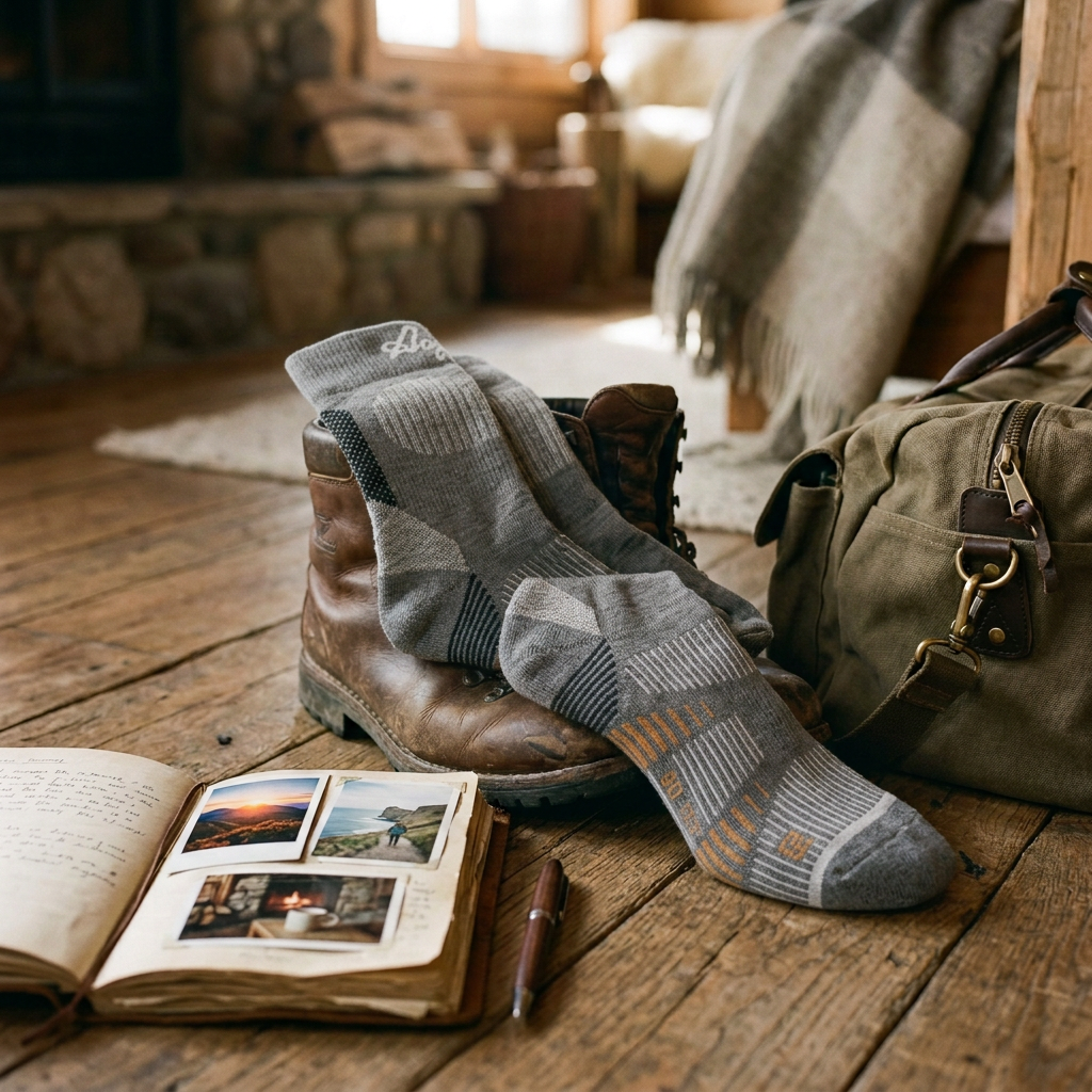 Die Reise einer Socke mit eurer grauen Merino-Wandersocke