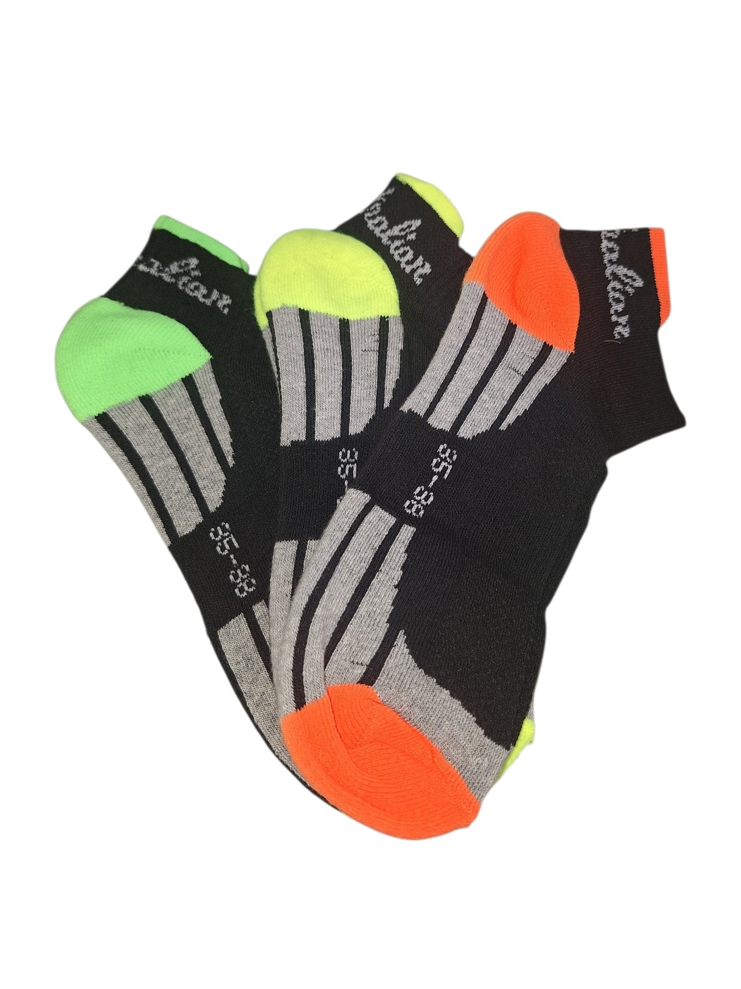 Running Sneaker con tallone anti-sfregamento, confezione da 3