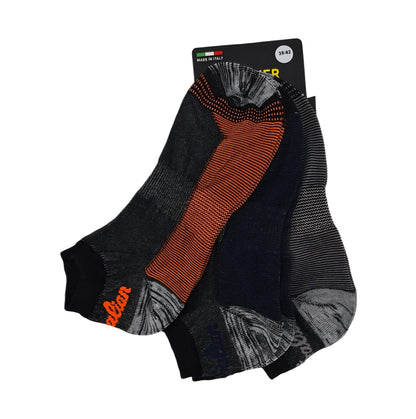 Sneaker traspirante in cotone sulla pelle, confezione da 3